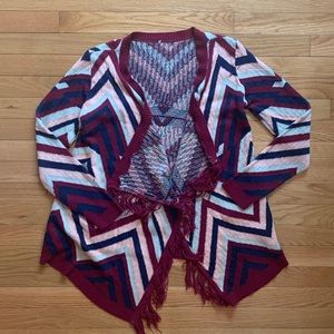 Charlotte Russe Striped Cardigan w/ Fringe